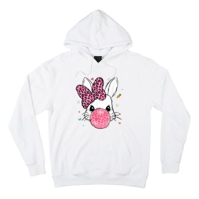 Cute Bunny Face Pink Leopard Bubblegum Easter Day Wo Girl Hoodie