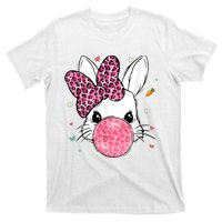 Cute Bunny Face Pink Leopard Bubblegum Easter Day Wo Girl T-Shirt