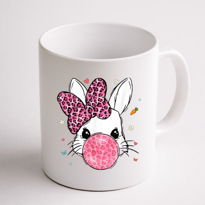 Cute Bunny Face Pink Leopard Bubblegum Easter Day Wo Girl Coffee Mug