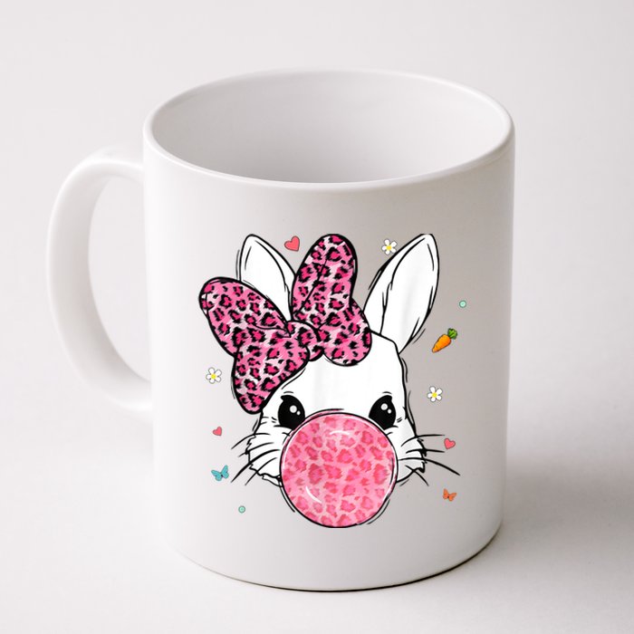 Cute Bunny Face Pink Leopard Bubblegum Easter Day Wo Girl Coffee Mug