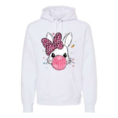 Cute Bunny Face Pink Leopard Bubblegum Easter Day Wo Girl Premium Hoodie