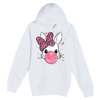 Cute Bunny Face Pink Leopard Bubblegum Easter Day Wo Girl Premium Pullover Hoodie