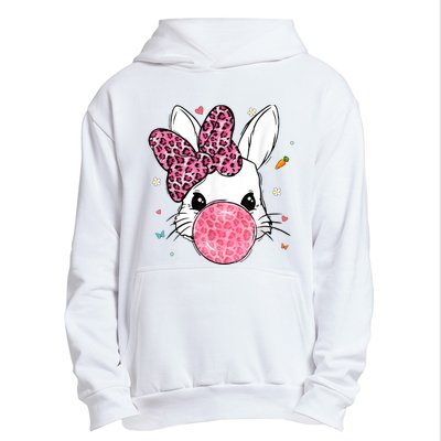 Cute Bunny Face Pink Leopard Bubblegum Easter Day Wo Girl Urban Pullover Hoodie