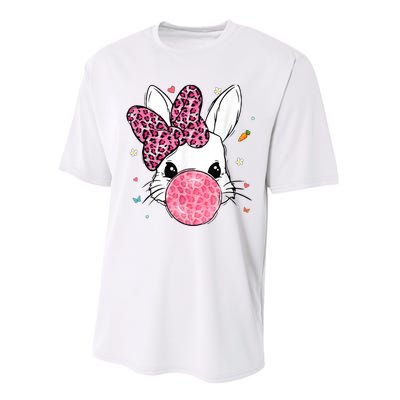 Cute Bunny Face Pink Leopard Bubblegum Easter Day Wo Girl Performance Sprint T-Shirt