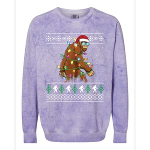 Christmas Bigfoot Funny Ugly Xmas Great Gift Colorblast Crewneck Sweatshirt