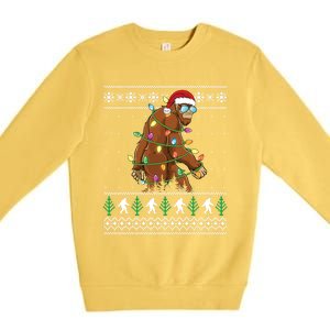 Christmas Bigfoot Funny Ugly Xmas Great Gift Premium Crewneck Sweatshirt