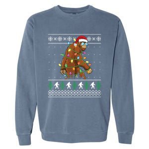 Christmas Bigfoot Funny Ugly Xmas Great Gift Garment-Dyed Sweatshirt