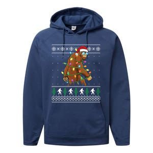 Christmas Bigfoot Funny Ugly Xmas Great Gift Performance Fleece Hoodie