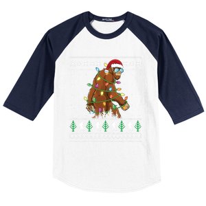 Christmas Bigfoot Funny Ugly Xmas Great Gift Baseball Sleeve Shirt