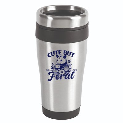 Cute But Feral Possum Outfits Funny Opossum 16oz Travel Tumbler