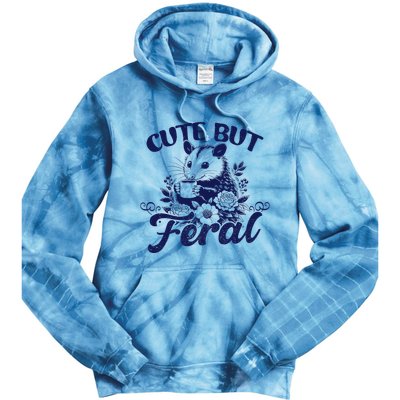 Cute But Feral Possum Outfits Funny Opossum Tie Dye Hoodie