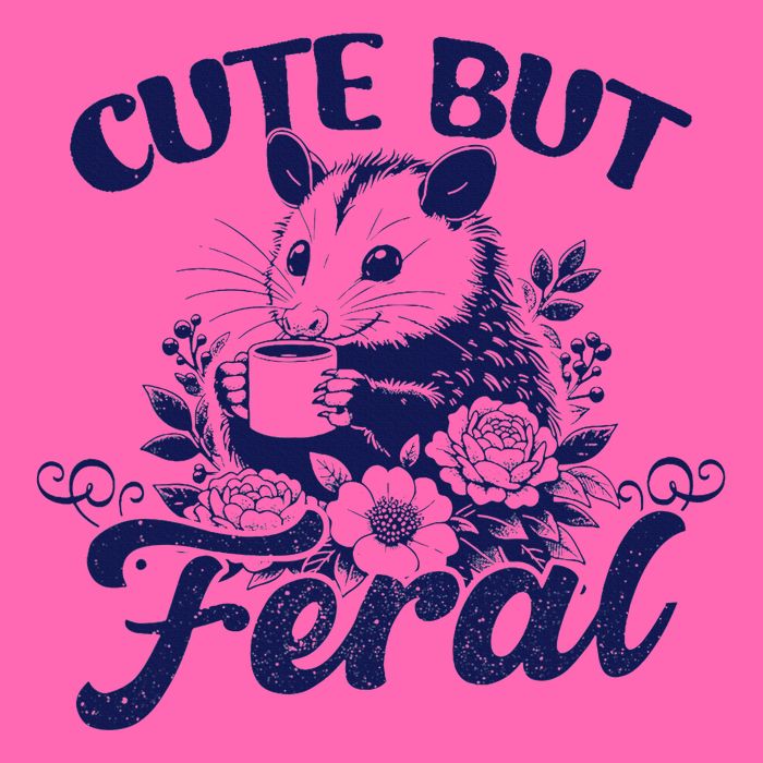 Cute But Feral Possum Outfits Funny Opossum Stripe Pom Pom Beanie