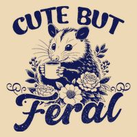 Cute But Feral Possum Outfits Funny Opossum Drawstring Bag