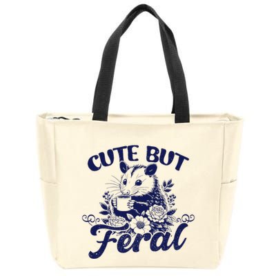Cute But Feral Possum Outfits Funny Opossum Zip Tote Bag