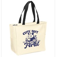 Cute But Feral Possum Outfits Funny Opossum Zip Tote Bag