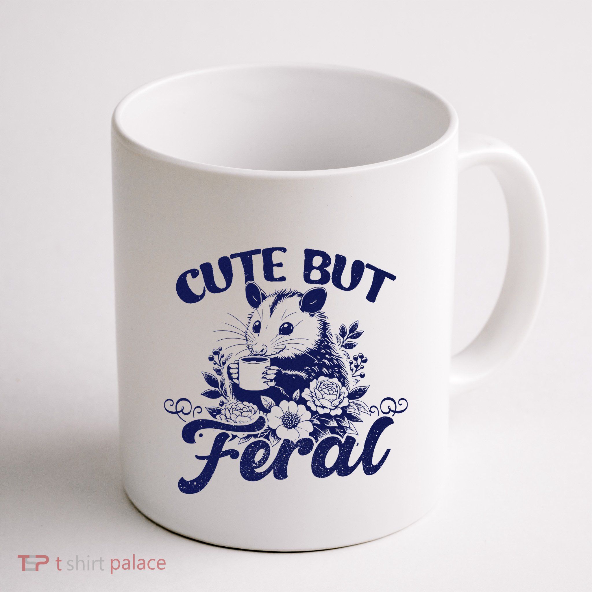 Cute But Feral Possum Outfits Funny Opossum Mug