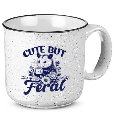 Cute But Feral Possum Outfits Funny Opossum 15oz Campfire Ceramic Mug