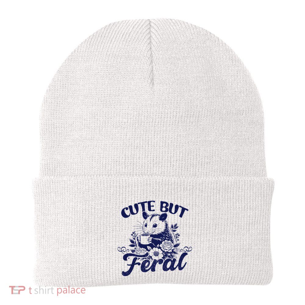 Cute But Feral Possum Outfits Funny Opossum Beanie