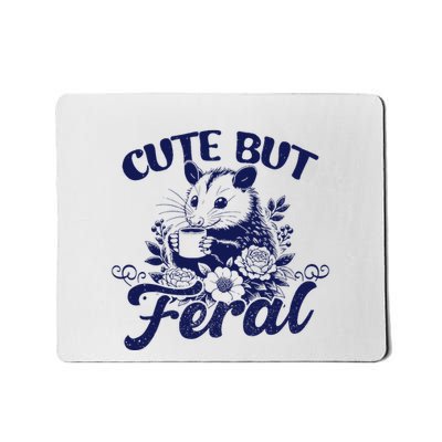Cute But Feral Possum Outfits Funny Opossum Mousepad