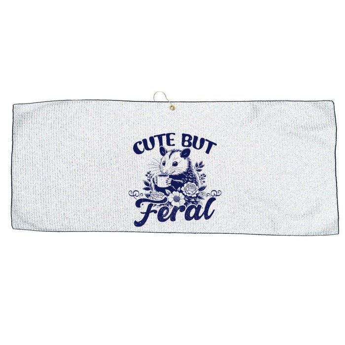 Cute But Feral Possum Outfits Funny Opossum Large Microfiber Waffle Golf Towel