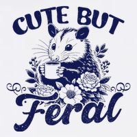 Cute But Feral Possum Outfits Funny Opossum Cooling Performance Long Sleeve Crew