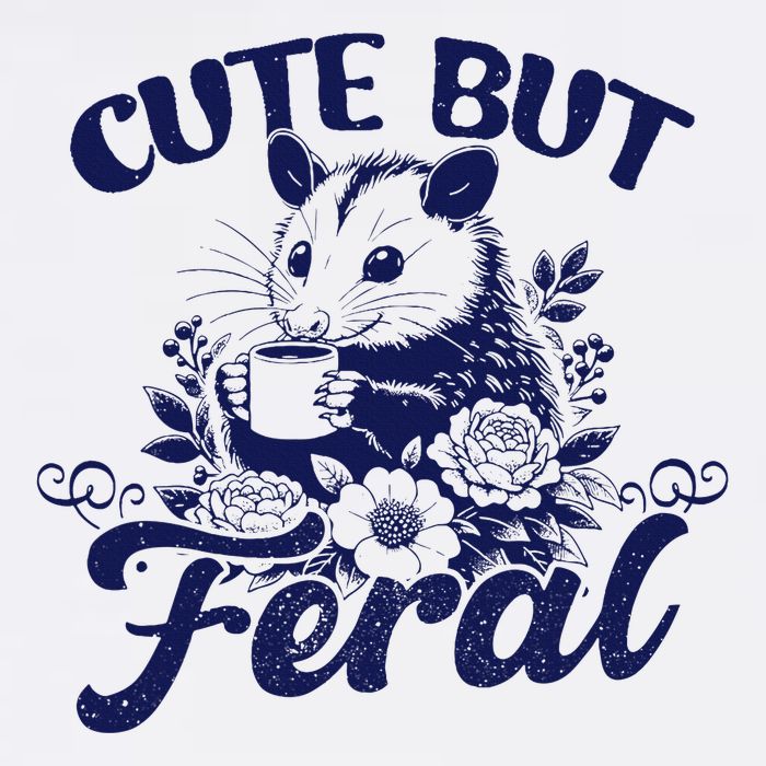 Cute But Feral Possum Outfits Funny Opossum Cooling Performance Long Sleeve Crew
