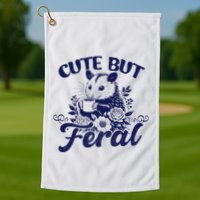 Cute But Feral Possum Outfits Funny Opossum Golf Towel