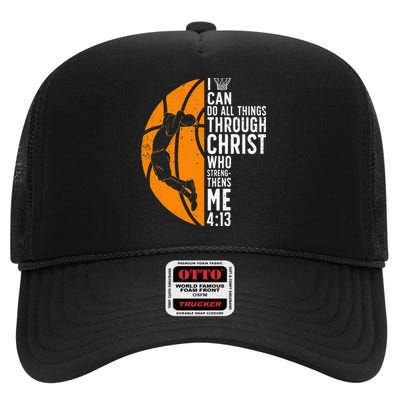 Cool Basketball For Men Women Sport Game Basketball Player High Crown Mesh Back Trucker Hat