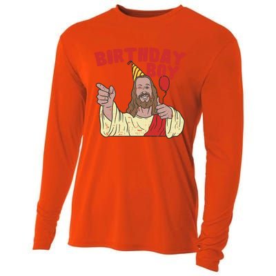 Christmas Birthday Funny Jesus Religion Christian Gift Cooling Performance Long Sleeve Crew