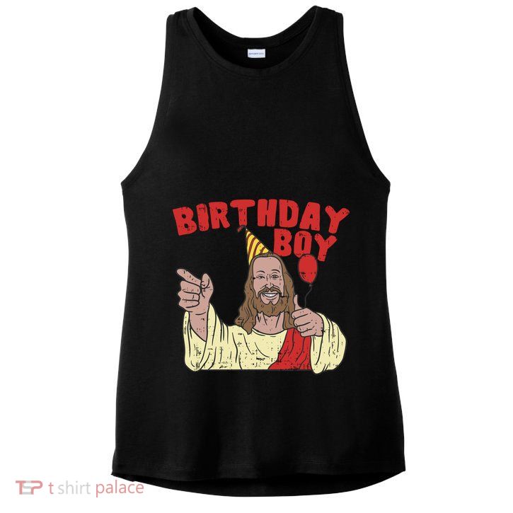 Christmas Birthday Funny Jesus Religion Christian Gift Ladies PosiCharge Tri-Blend Wicking Tank