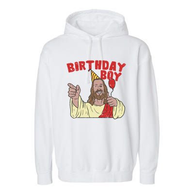 Christmas Birthday Funny Jesus Religion Christian Gift Garment-Dyed Fleece Hoodie