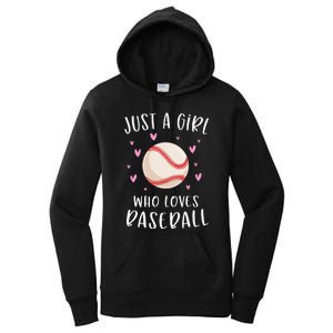 Cute Baseball For Just A Girl Who Loves Baseball  Women's Pullover Hoodie