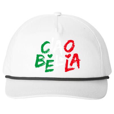 Ciao Bella For Italians Italy Flag Snapback Five-Panel Rope Hat