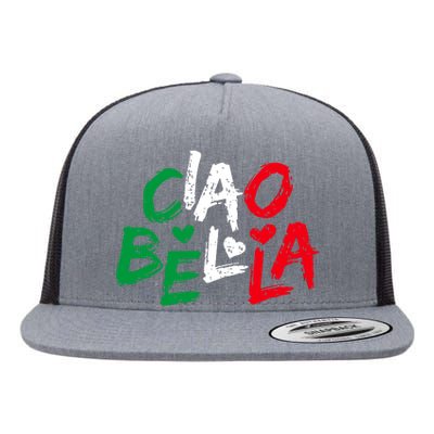 Ciao Bella For Italians Italy Flag Flat Bill Trucker Hat