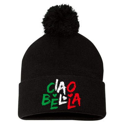 Ciao Bella For Italians Italy Flag Pom Pom 12in Knit Beanie