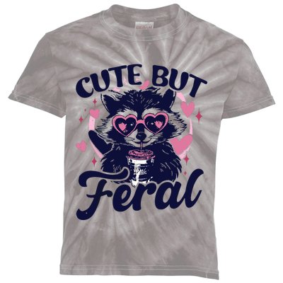 Cute But Feral Raccoon Outfits For Women Funny Raccoon Kids Tie-Dye T-Shirt