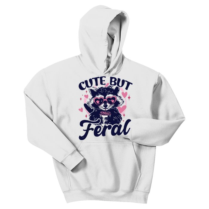 Cute But Feral Raccoon Outfits For Women Funny Raccoon Kids Hoodie