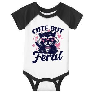 Cute But Feral Raccoon Outfits For Women Funny Raccoon Infant Baby Jersey Bodysuit