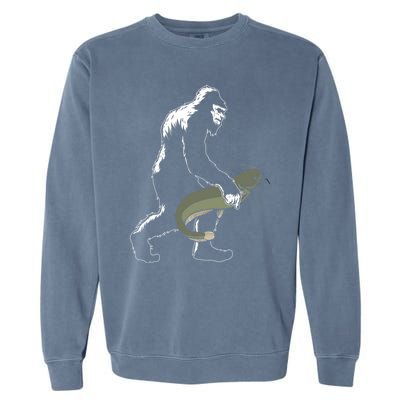 Catfish Bigfoot Fisher Fishing Fisher Catfishing Meaningful Gift Garment-Dyed Sweatshirt