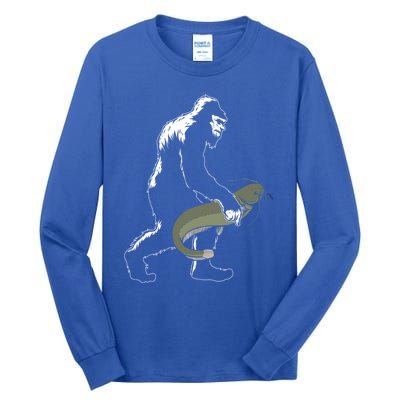 Catfish Bigfoot Fisher Fishing Fisher Catfishing Meaningful Gift Tall Long Sleeve T-Shirt