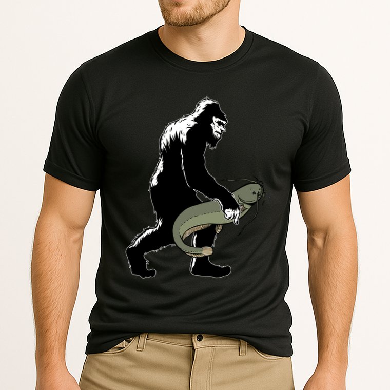 Catfish Bigfoot Fisher Fishing Fisher Catfishing Meaningful Gift Cooling Performance Crew T-Shirt