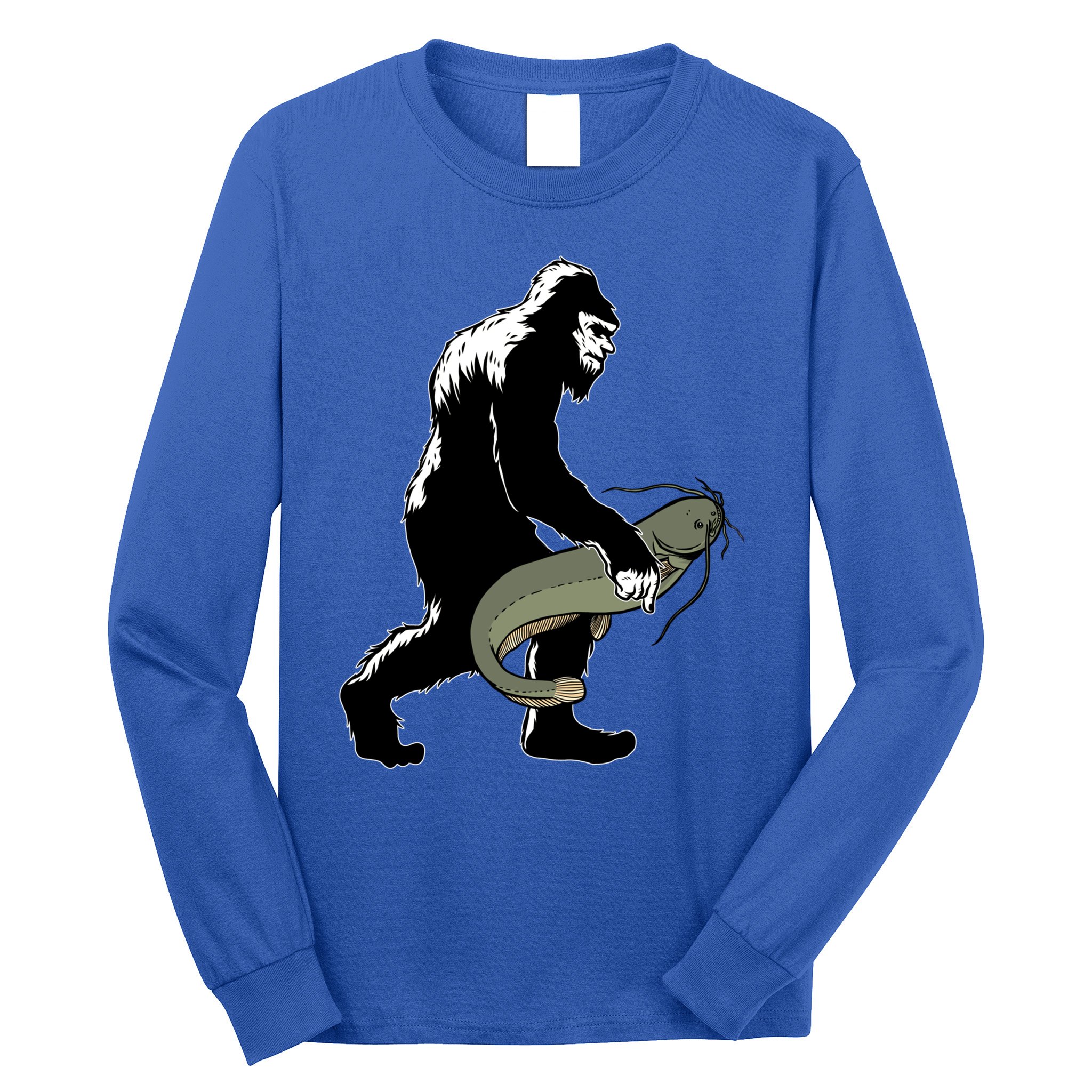 Catfish Bigfoot Fisher Fishing Fisher Catfishing Meaningful Gift Long Sleeve Shirt