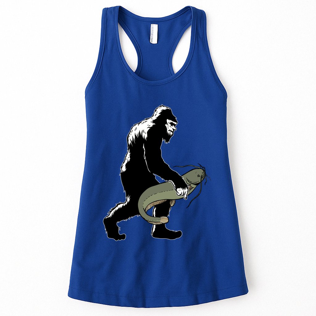 Catfish Bigfoot Fisher Fishing Fisher Catfishing Meaningful Gift Womens Tank Top
