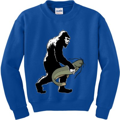 Catfish Bigfoot Fisher Fishing Fisher Catfishing Meaningful Gift Kids Sweatshirt