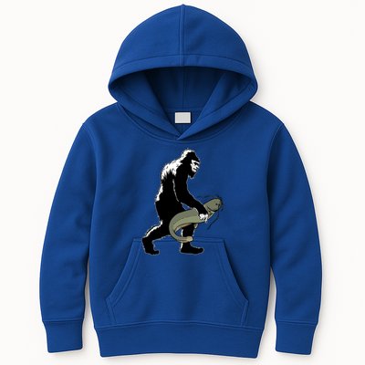Catfish Bigfoot Fisher Fishing Fisher Catfishing Meaningful Gift Kids Hoodie