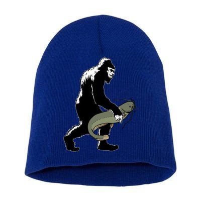 Catfish Bigfoot Fisher Fishing Fisher Catfishing Meaningful Gift Short Acrylic Beanie