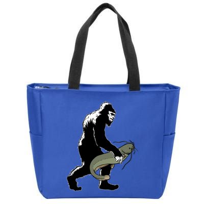 Catfish Bigfoot Fisher Fishing Fisher Catfishing Meaningful Gift Zip Tote Bag