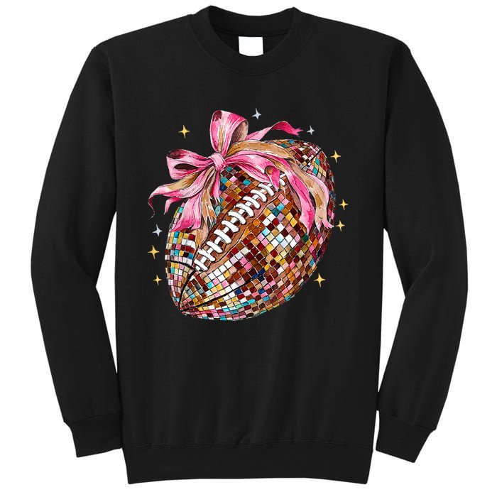 Coquette Bow Football Disco Football Bow Coquette Sweatshirt