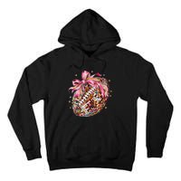 Coquette Bow Football Disco Football Bow Coquette Tall Hoodie