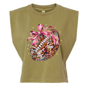 Coquette Bow Football Disco Football Bow Coquette Garment-Dyed Women's Muscle Tee